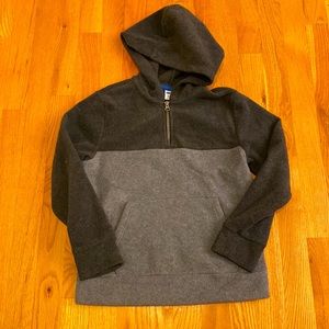 Gray Hooded Fleece Pull Over